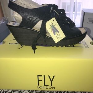 Fly London YLFA Wedge Lace Up Sandal NIB